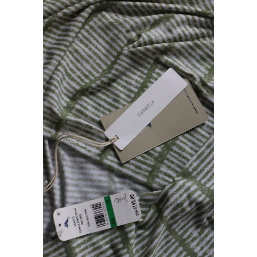 New Tommy Bahama Dress L Green Carmela Bungalow Bay Stripe Faux Wrap Maxi UPF 30 - Picture 10 of 14